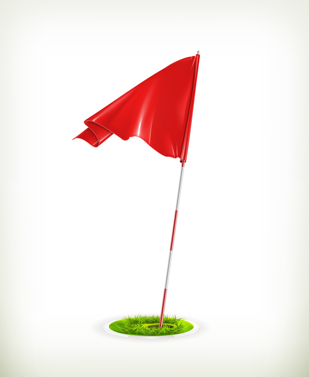 Red golf flag